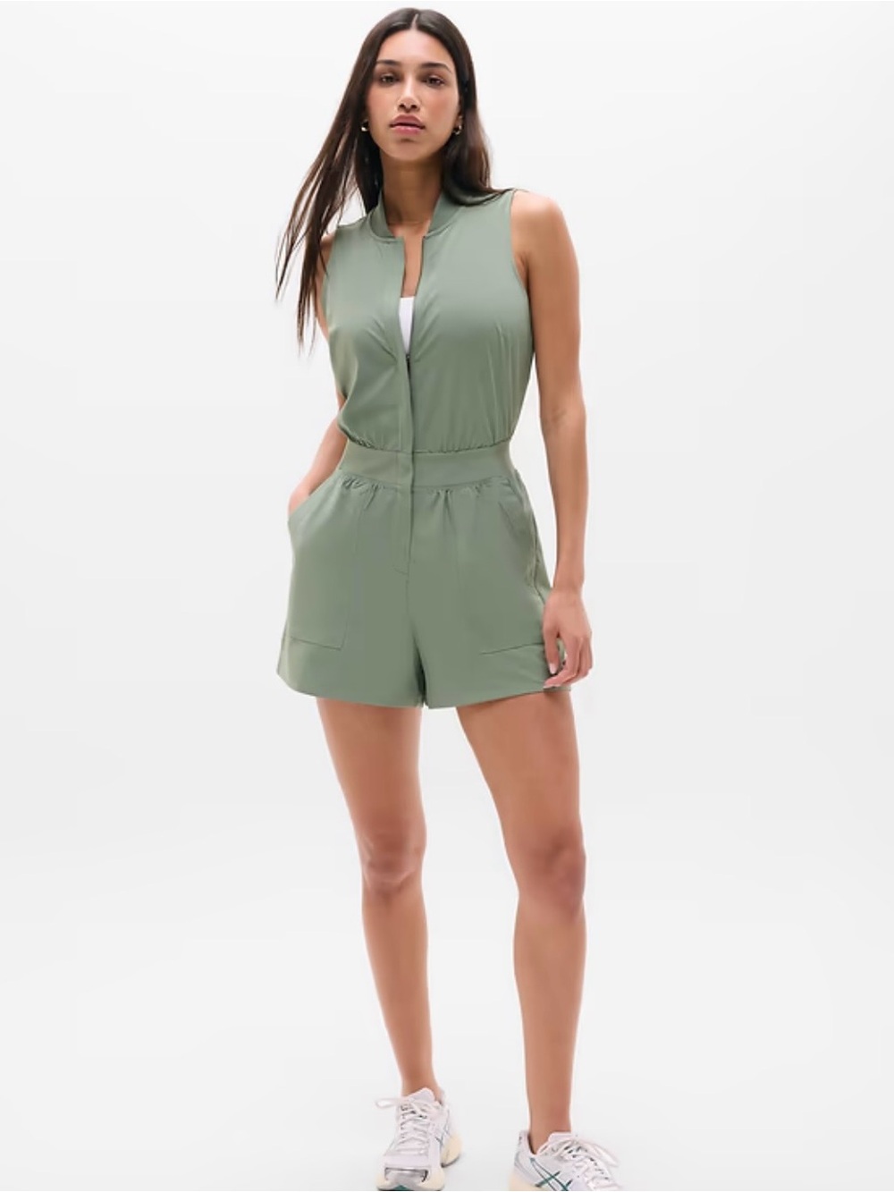 Athleta Brooklyn Utility Romper in Tan